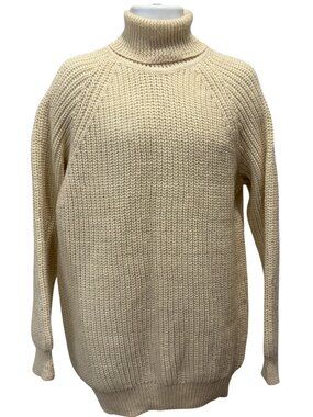 Aran Crafts Ireland Wool Fisherman Turtleneck Knit Sweater Mens L